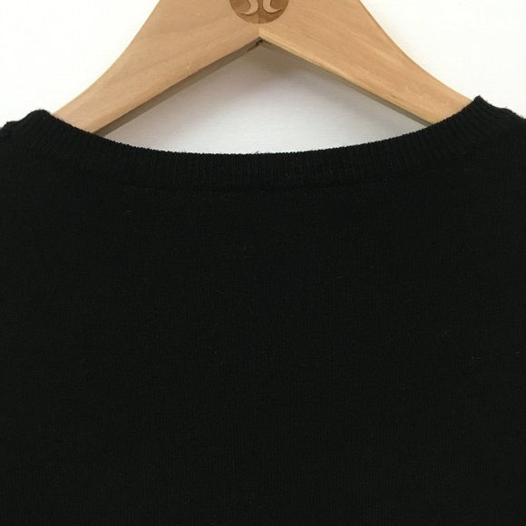 Crew Neck Sweater Made in Korea Womens Size Large Long Sleeve Black - Picture 6 of 10